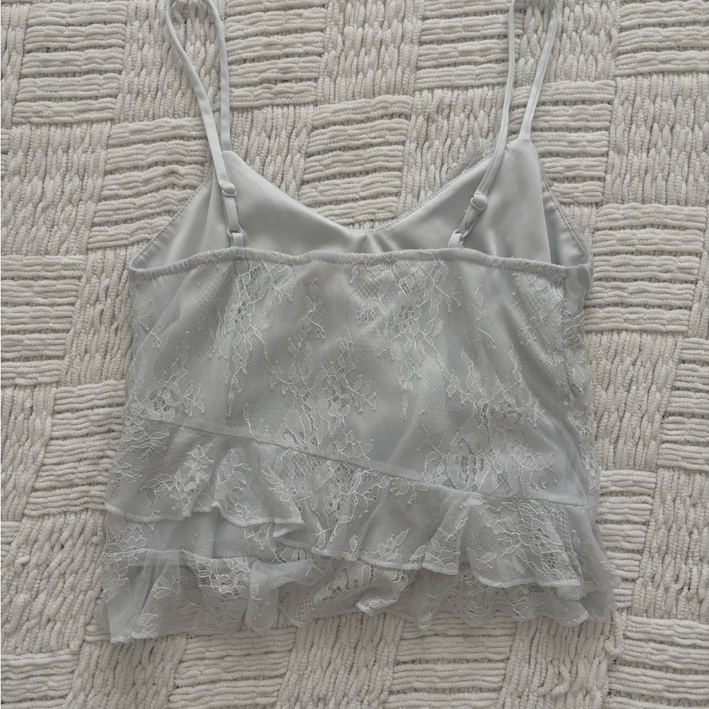 white Lace Ruffle tank top - Picture 4 of 4